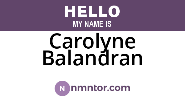 Carolyne Balandran