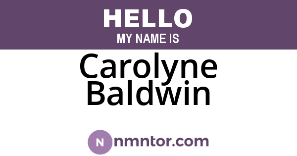 Carolyne Baldwin