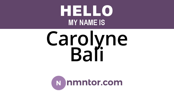Carolyne Bali