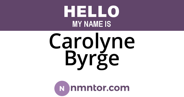 Carolyne Byrge