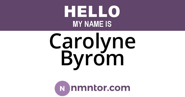 Carolyne Byrom