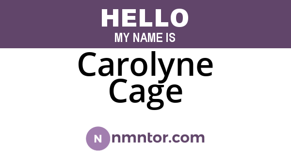 Carolyne Cage