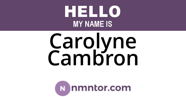 Carolyne Cambron