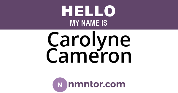 Carolyne Cameron