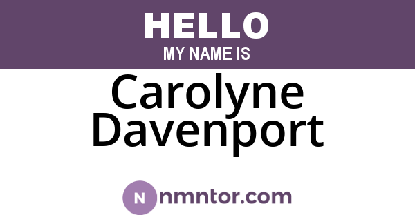 Carolyne Davenport