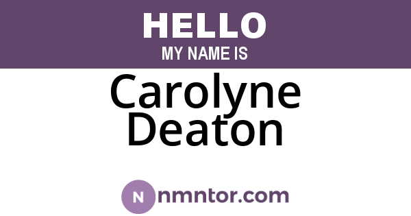 Carolyne Deaton