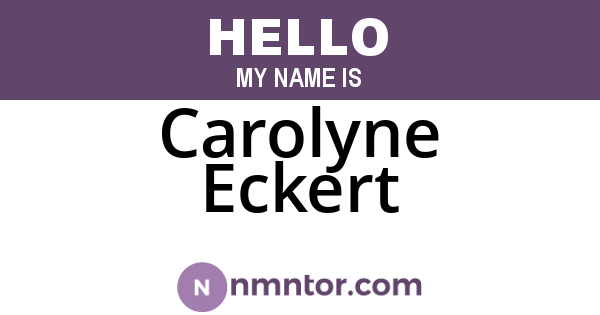 Carolyne Eckert