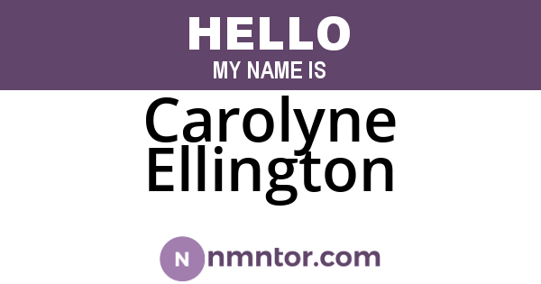 Carolyne Ellington