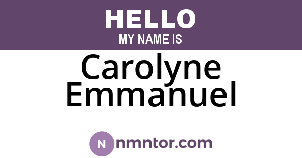 Carolyne Emmanuel