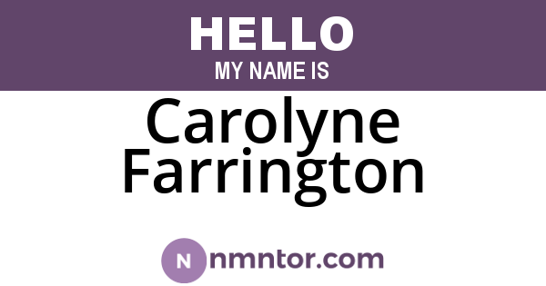 Carolyne Farrington
