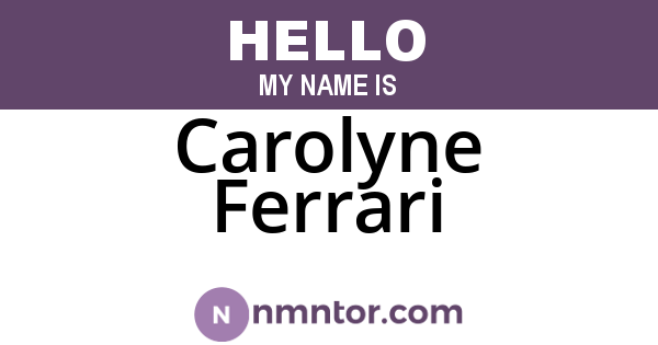 Carolyne Ferrari