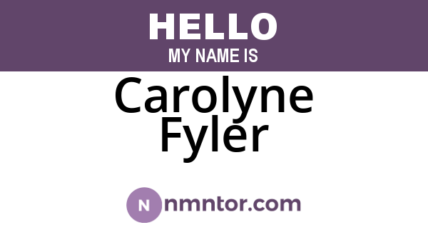 Carolyne Fyler