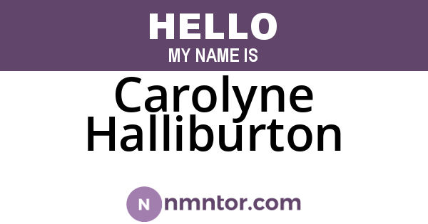 Carolyne Halliburton