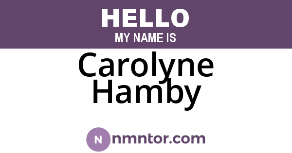 Carolyne Hamby