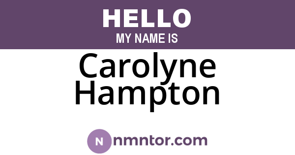 Carolyne Hampton