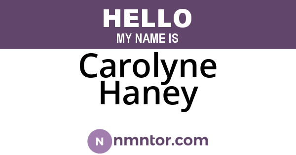 Carolyne Haney