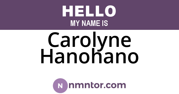 Carolyne Hanohano