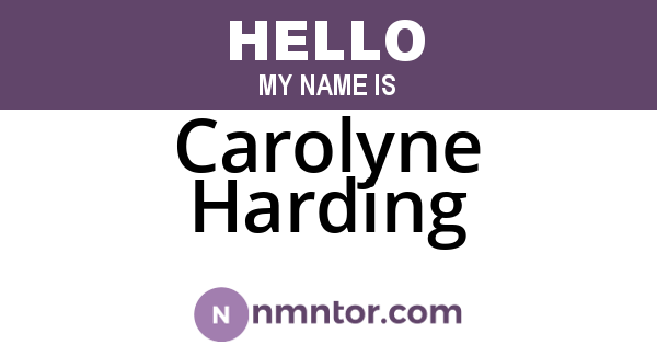 Carolyne Harding