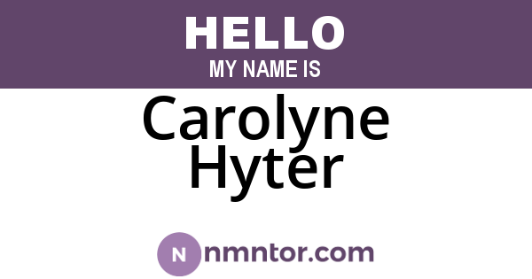 Carolyne Hyter