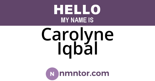 Carolyne Iqbal