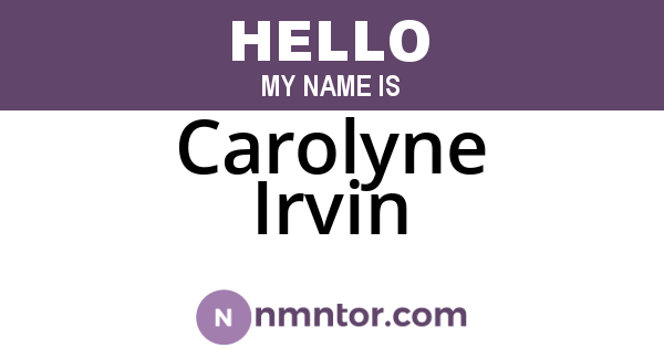 Carolyne Irvin