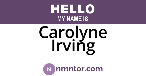 Carolyne Irving