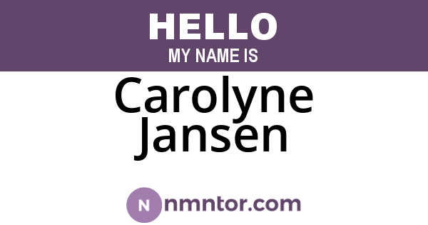 Carolyne Jansen