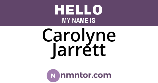 Carolyne Jarrett