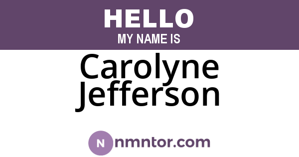Carolyne Jefferson