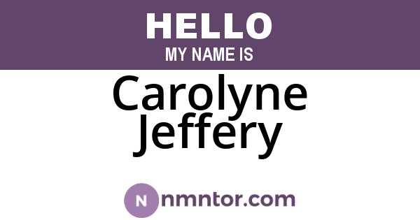 Carolyne Jeffery