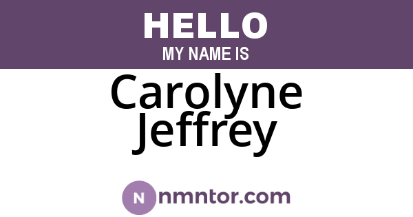Carolyne Jeffrey