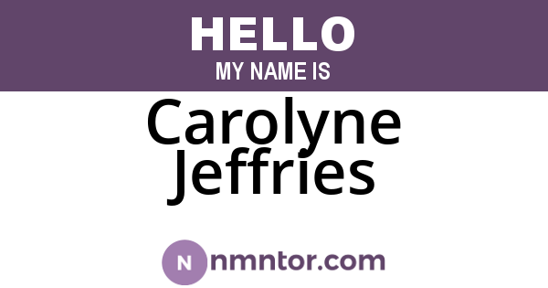 Carolyne Jeffries