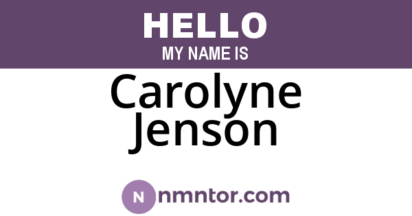 Carolyne Jenson