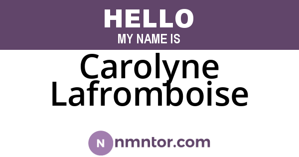 Carolyne Lafromboise