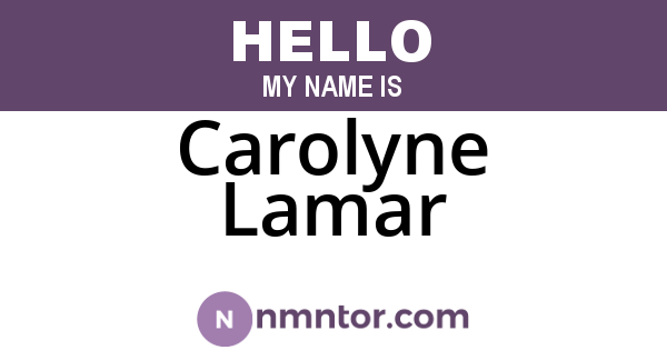 Carolyne Lamar