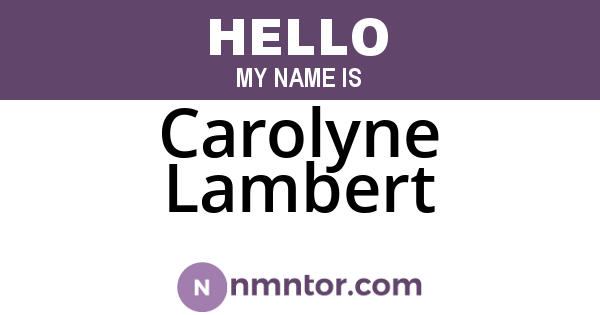 Carolyne Lambert
