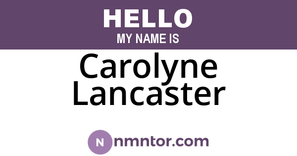 Carolyne Lancaster