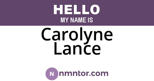 Carolyne Lance