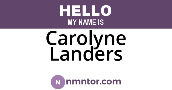Carolyne Landers