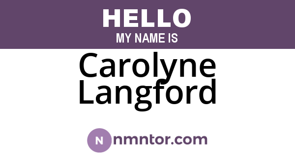 Carolyne Langford