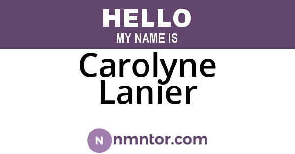 Carolyne Lanier