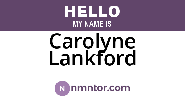 Carolyne Lankford