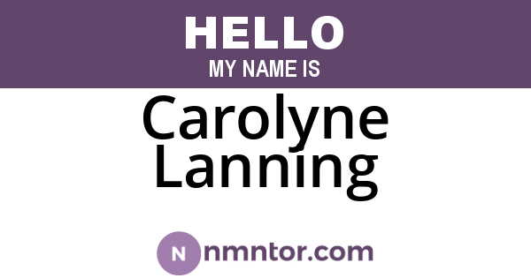 Carolyne Lanning