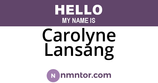 Carolyne Lansang