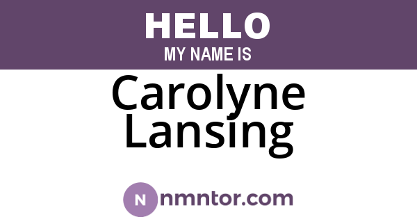 Carolyne Lansing
