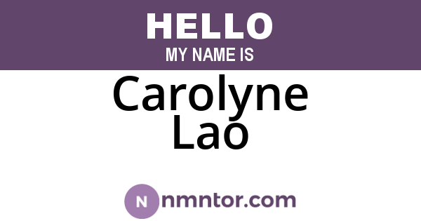 Carolyne Lao