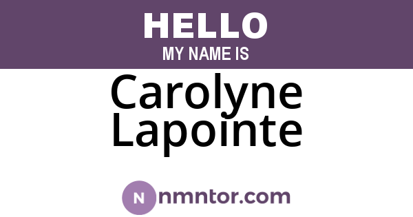 Carolyne Lapointe