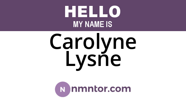 Carolyne Lysne