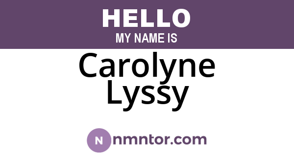 Carolyne Lyssy