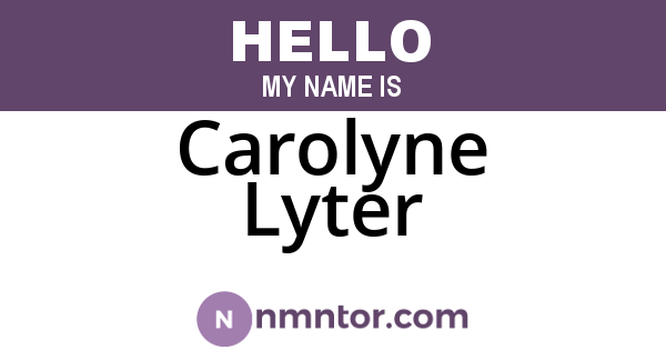 Carolyne Lyter